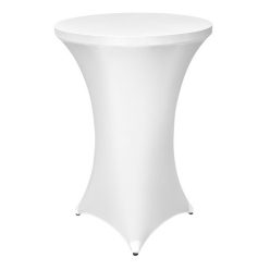 White spandex cocktail table cover