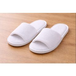 Open-toe hotel slippers