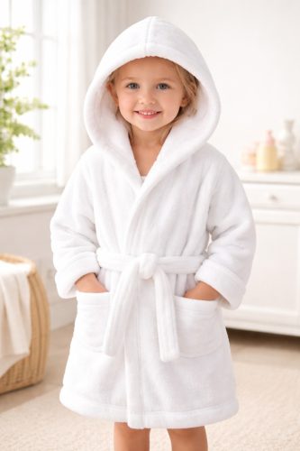 Hooded terry kids’ bathrobe